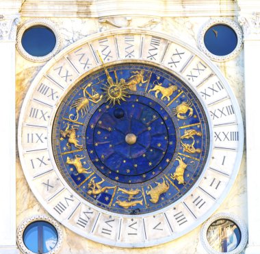 Saint Mark's kilise Venedik İtalya Saat Kulesi zodyak işaretleri 