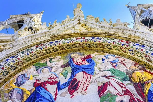 Chrystus ostatni wyrok mozaika Saint Mark's Church Wenecja Włochy — Zdjęcie stockowe