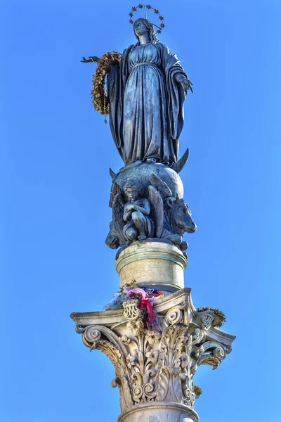 Statue Vierge Marie Colonne Immaculée Conception Rome Italie — Photo