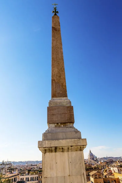 Hieroglyphs Obelisk Trinita Dei Monti Spanish Steps Rome Italy — Stock Photo, Image