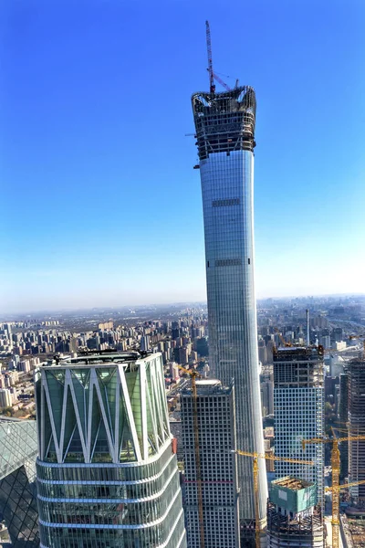 World Trade Center Z15 torony felhőkarcoló Guomao kerület Peking Kína — Stock Fotó