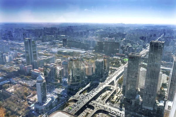 Kruispunt Changan Street 3e Ring Rd Guomao Beijing China — Stockfoto