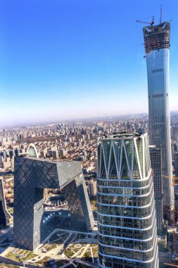 Dünya Ticaret Merkezi Z15 Towers gökdelenler Guomao District Beijing Çin