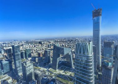 Dünya Ticaret Merkezi Z15 Towers gökdelenler Guomao District Beijing Çin