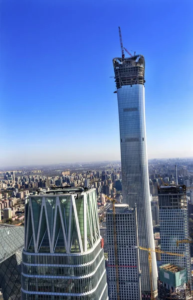 Dünya Ticaret Merkezi Z15 Towers gökdelenler Guomao ilçe Beiji — Stok fotoğraf