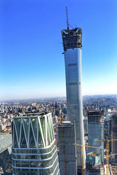 Dünya Ticaret Merkezi Z15 Towers gökdelenler Guomao District Beijing Çin — Stok fotoğraf