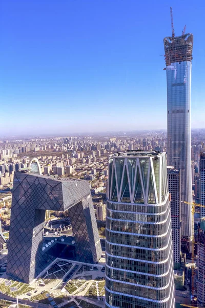 Welthandelszentrum Z15 Türme Wolkenkratzer Guomao District Beijing China — Stockfoto