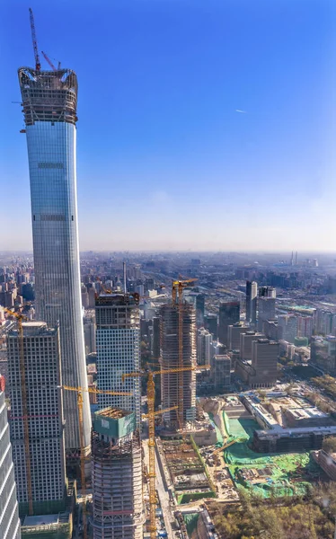 World Trade Center Z15 felhőkarcoló építése Guomao kerület — Stock Fotó