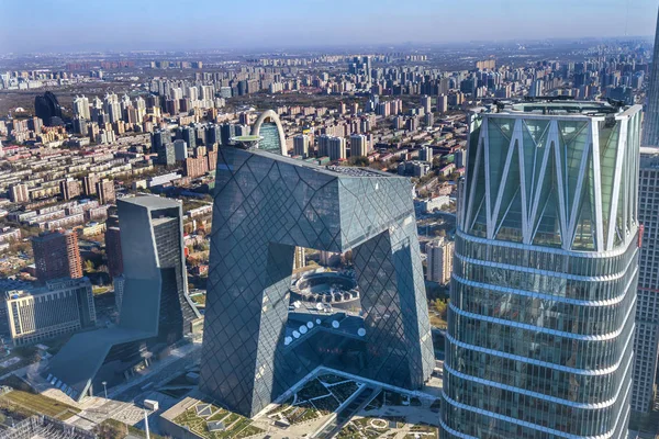 Всемирный торговый центр CCTV Башни небоскрёбы Гуамао района Бэйцзи — стоковое фото