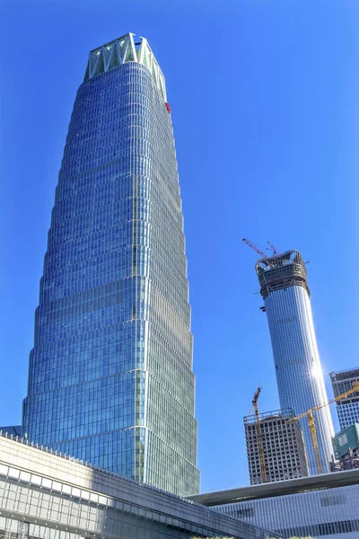 World Trade Center Z15 wieże wieżowce Guamao dzielnicy Pekin Chiny — Zdjęcie stockowe