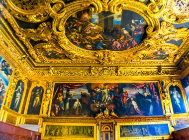 Tavan Grand Konseyi Palazzo Ducale Doge Sarayı Venedik İtalya