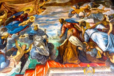 Palazzo Ducale Doge Sarayı Venedik İtalya boyama doge melekler