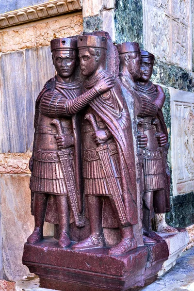 Four Tetrachs Purple Statue Igreja de São Marcos Veneza Itália — Fotografia de Stock