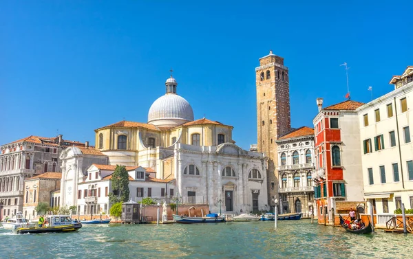 Grand Canal Santo Stefano Kościół Bazylika Wenecja Włochy — Zdjęcie stockowe