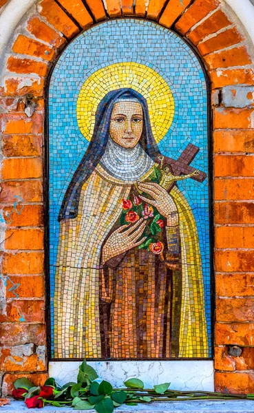 Straße Schrein Nonne Heiliger Mosaik Venedig Italien — Stockfoto