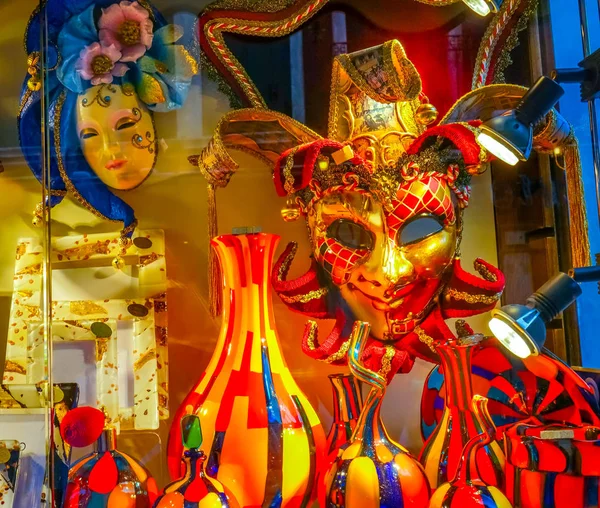 Venezianische Masken Glas Venedig Italien — Stockfoto