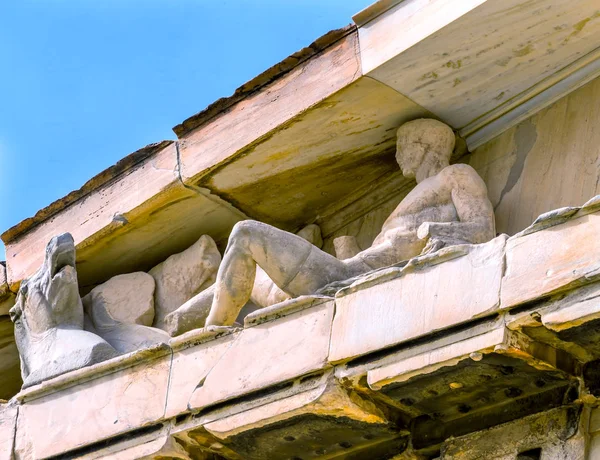 Dionisos Baco Caballo Estatuas Partenón Acrópolis Atenas Grecia —  Fotos de Stock