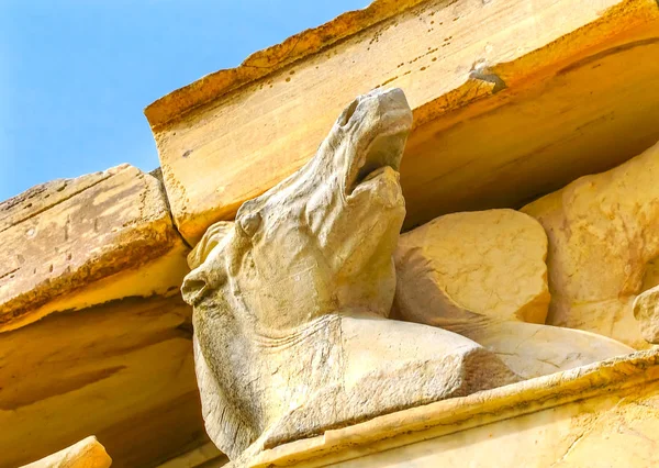 Paard standbeeld Parthenon Akropolis Athene Griekenland — Stockfoto