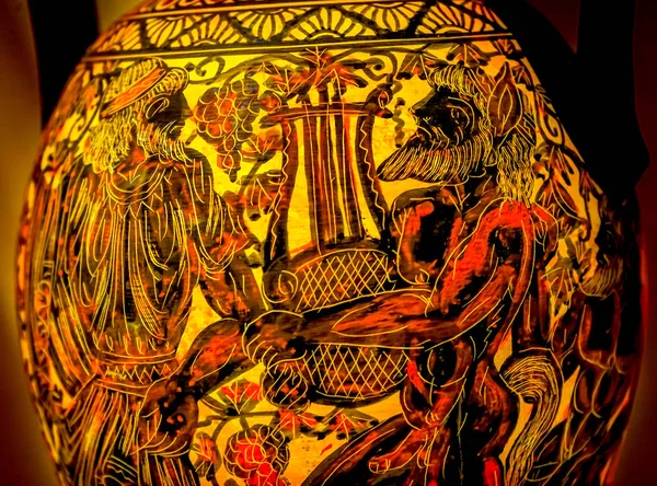 Apollo Orpheus Lyre Greek Ancient Replica Pottery Chariot Athens Greece — Stock Photo, Image