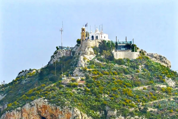 Kerk Mount Lycabettus Athene Griekenland — Stockfoto