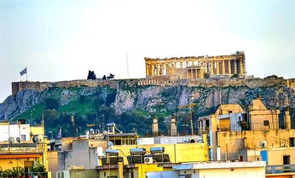 Partenón Ruinas Templo Erechtheion Acrópolis Atenas Grecia — Foto de Stock