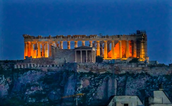 Παρθενώνας ναός Ερέχθειο ερείπια Ακρόπολης Αθήνα Ελλάδα — Φωτογραφία Αρχείου