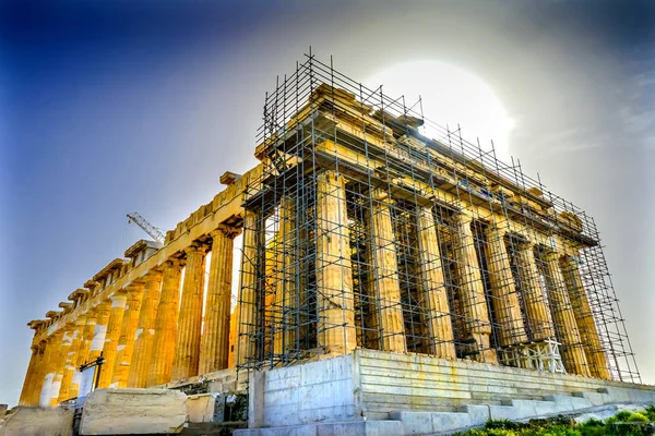 太阳早晨帕台农神庙雅典卫城希腊 — 图库照片