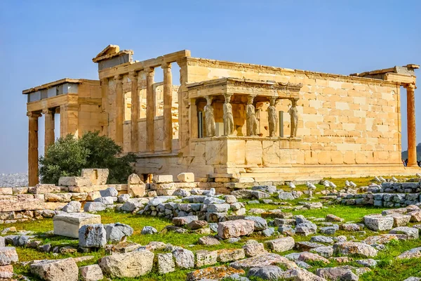 Porche Caryatids Ruinas Templo Erechtheion Acrópolis Atenas Grecia — Foto de Stock