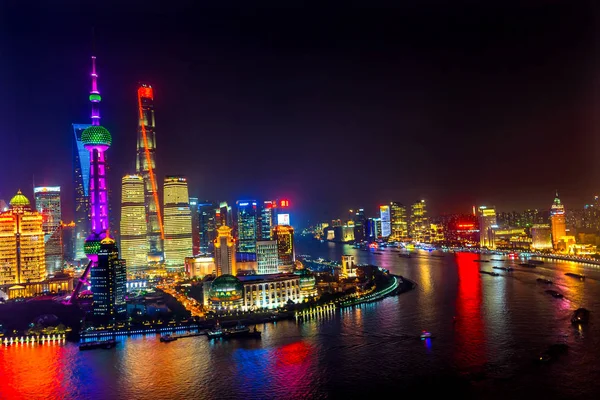 Shanghai China September 2017 Oriental Pearl Tower Pudong Bund Huangpu — Stock Photo, Image