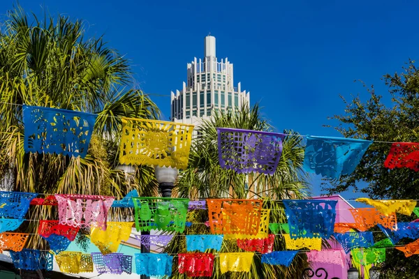 Meksika Pazar Meydanı Sembol Kağıt Dekorasyonu San Antonio Teksas