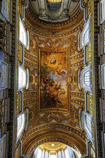 Strop fresky Bazilika Carlo al Corso kostel Řím Itálie — Stock fotografie