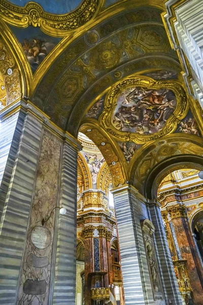 Arches Fresques Basilique Carlo al Corso Rome Italie — Photo