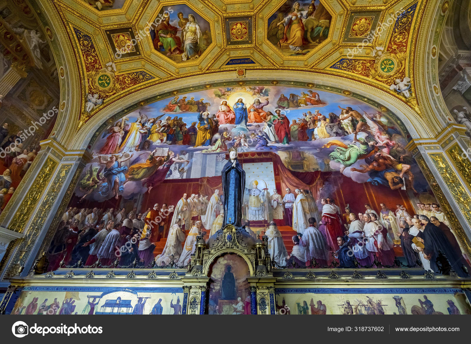 Vatican Museum Virgin Mary Statue Raphael Room Rome Italy