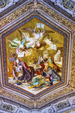 Vatican Museum Ceiling Summa Theologica Fresco Rome Italy  clipart