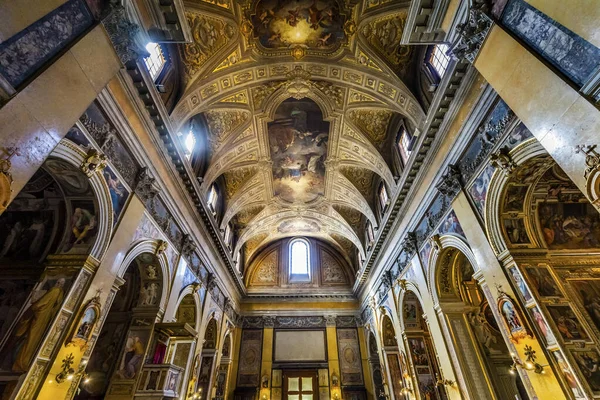 Arches Frescoes Basilica Santa Maria Traspontina Church罗马意大利 — 图库照片