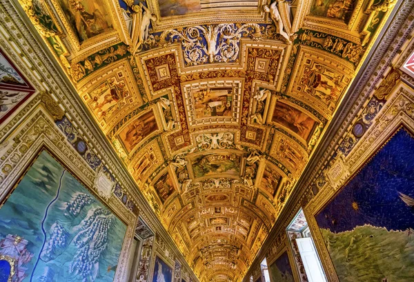 Vatikán Muzeum Mapa Místnost Strop Řím Itálie — Stock fotografie