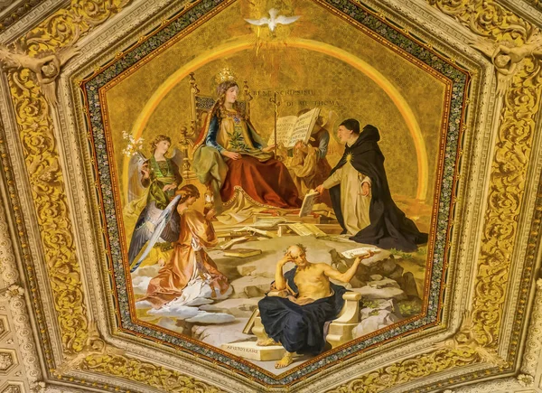 Vatican Museum Ceiling Virgin Mary Angels Fresco Rome Italy — стокове фото