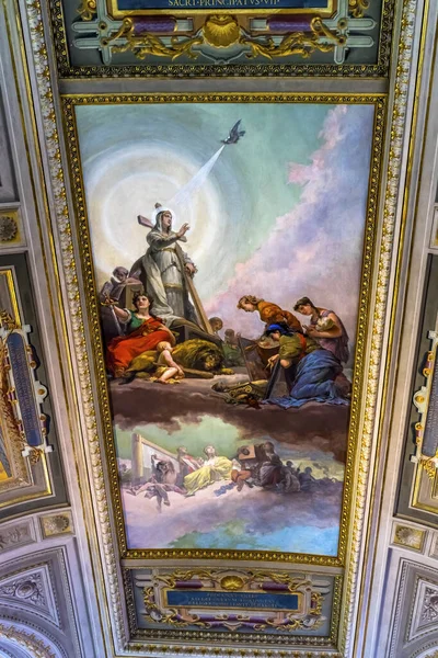 Vatican Museum Ceiling Virgin Mary Angels Fresco Rome Italy — Stock Photo, Image
