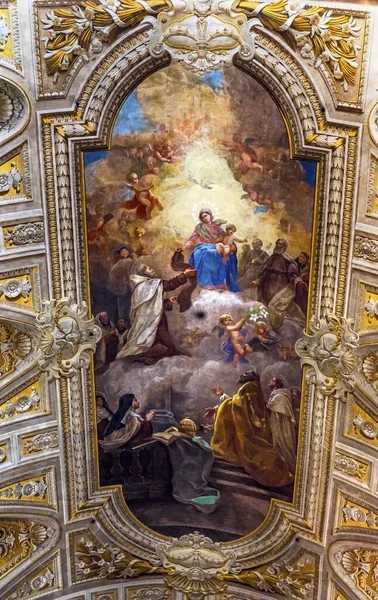 天井フレスコ大聖堂サンタ・マリア・トラッポンティーナ教会ローマイタリア — ストック写真