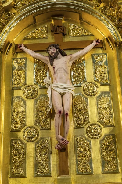 Basílica Altar Jesús Crucifixión Catedral de San Fernando San Antonio Texas — Foto de Stock