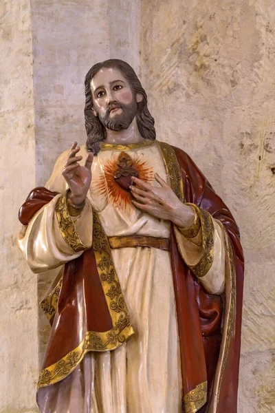 Estátua do Sagrado Coração de Jesus Catedral de San Fernando San Antonio Texas — Fotografia de Stock