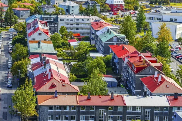 Casas coloridas calle Reykjavik Islandia — Foto de Stock