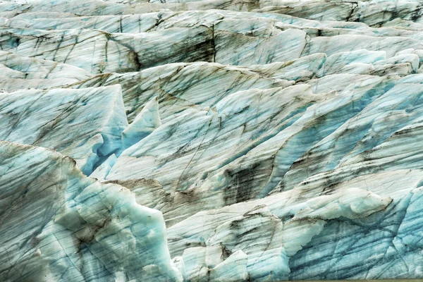 Blue Black Ice Svinafellsjokull Laguna Glaciar Islandia — Foto de Stock