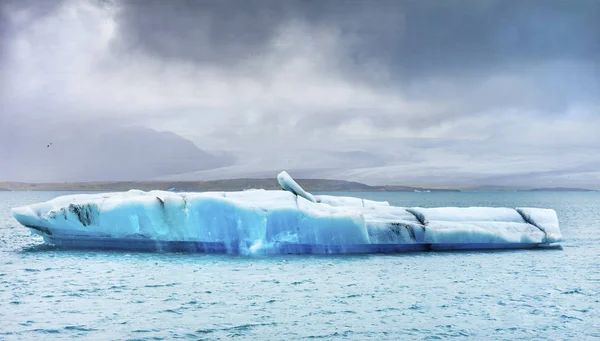 Λιμνοθάλασσα Glacier Jokulsarlon Blue ceberg Ισλανδία — Φωτογραφία Αρχείου