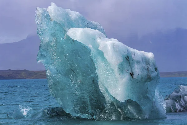 Kék Nagy Jéghegy Jokulsarlon Gleccser Lagúna Izland — Stock Fotó