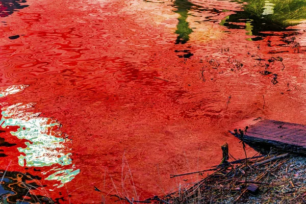 Красно-сине-зеленый водный рефлекс Абстракция Ла Коннер Вашиингтон — стоковое фото