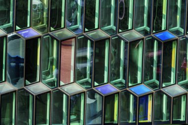 Modern Cam Paneller Soyut Arkaplan Konser Salonu Reykjavik İzlanda