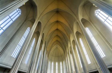Yüksek Kol Tavanı Hallgrimskirkja Kilisesi Reykjavik İzlanda