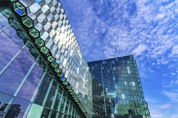 Modern Glass Panels Koncertterem Reykjavik Izland — Stock Fotó