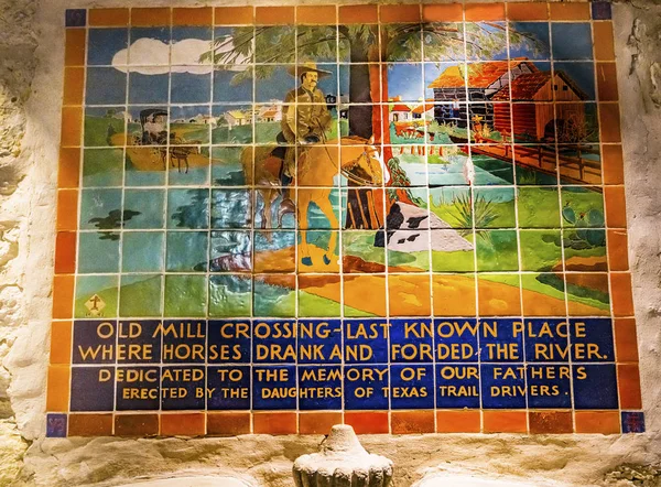 Ceramic Old Mill Crossing River Walk San Antonio Texas — Stock Photo, Image